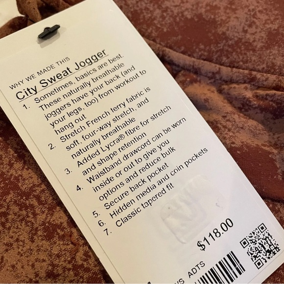 Lululemon City Sweat Jogger 29" French Terry ADTS Astral Terracotta - Picture 6 of 7